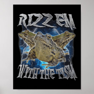 Póster Rizz Rizz De Rana Graciosa Con El Autismo Del Meme