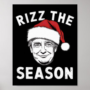 Póster Rizz The Season Funny Navidades de Trump Santa