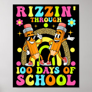 Póster Rizzin' por 100 días de escolares 100 días