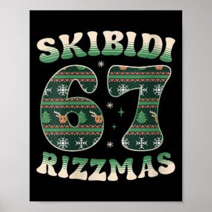 Póster Rizzmas Skibidi feos de Navidad para mujeres 67 Se