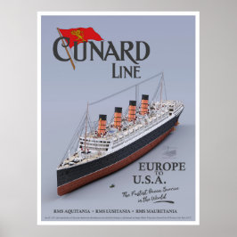 Póster RMS Aquitania - Cunard Line (fiktives Plakat)