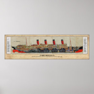 Póster RMS Aquitania Cut Away Poster