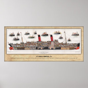Póster RMS CARONIA (1905) Poster de perfil de circuito/ta