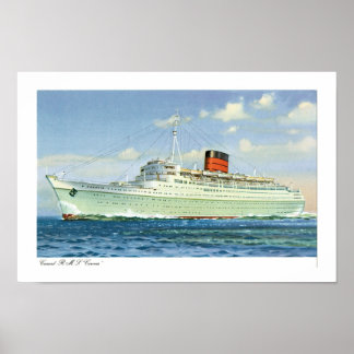 Póster Rms Caronia at Sea