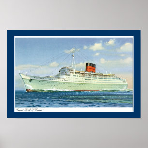 Póster rms Caronia en el mar