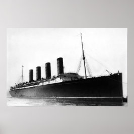 Póster RMS Lusitania llega a Nueva York - 1907