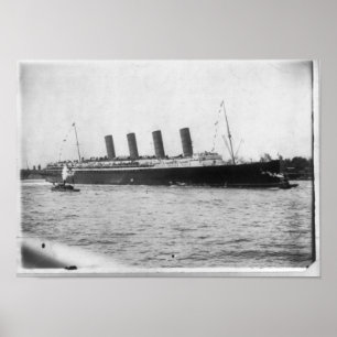 Póster RMS LUSITANIA Maiden Voyage 1907 en Nueva York