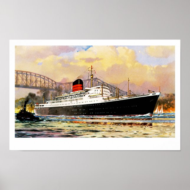 Póster RMS Saxonia (Frente)