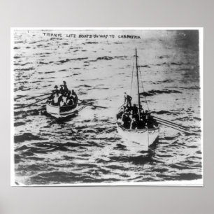Póster RMS Titanic - Barcos de vida en camino a RMS Carpa