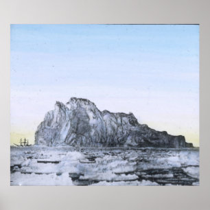 Póster RMS Titanic Schematic de Iceberg contra Barco