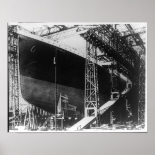 Póster RMS Titanic - Steamship Under Construction
