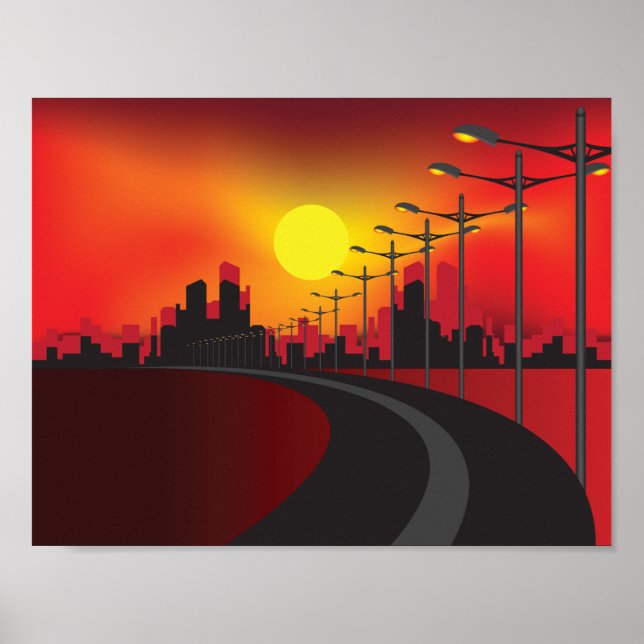 Póster Road At Sunset Poster (Frente)