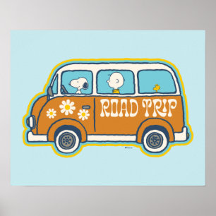 Póster Road Trippin   Peanuts Road Trip Van