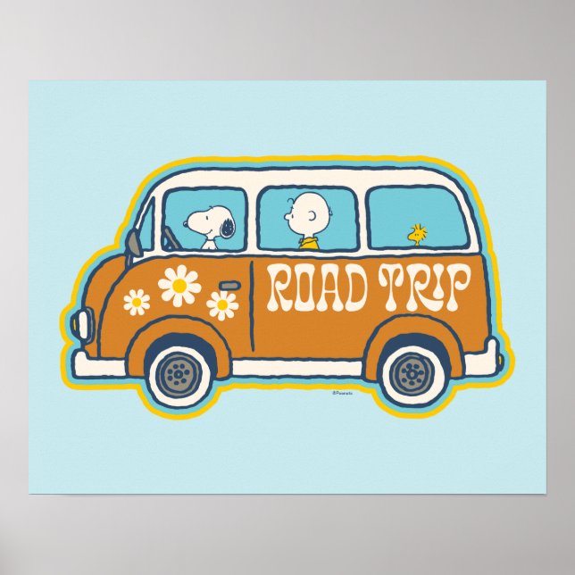 Póster Road Trippin | Peanuts Road Trip Van (Frente)