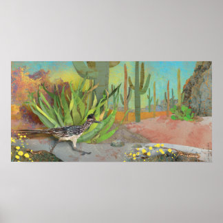 Póster Roadrunner in the Desert