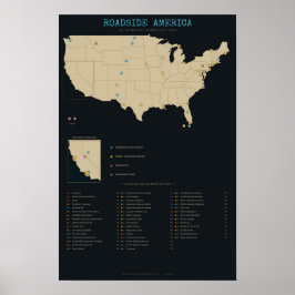 Póster Roadside America - Rarezas, Gigantes, Pueblos Fant