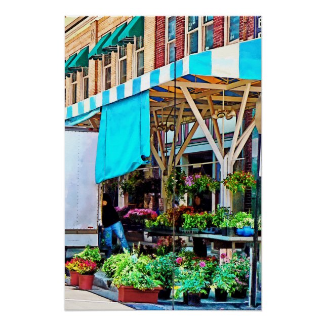 Póster Roanoke VA - Descargando Camión Flor (Anverso)