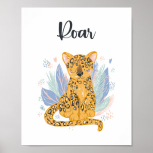 Póster Roar Cheetah Leopard Nursery Art