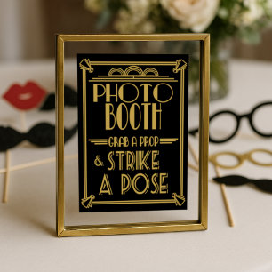 Póster Roaring 20's Art deco Photo Booth print