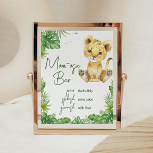Póster Roaring Lion Baby Shower Mom Osa Bar