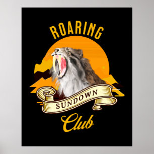 Póster Roaring Sundown Club Sabertooth Tiger