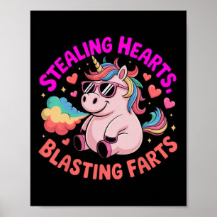 Póster Robando Corazones Explosión de Pedos Unicornio de