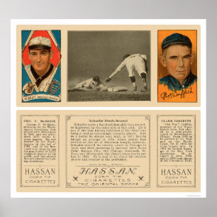 Póster Robando el béisbol de los dos senadores de 1912