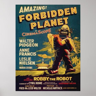 Póster Robbie el planeta prohibido de robots