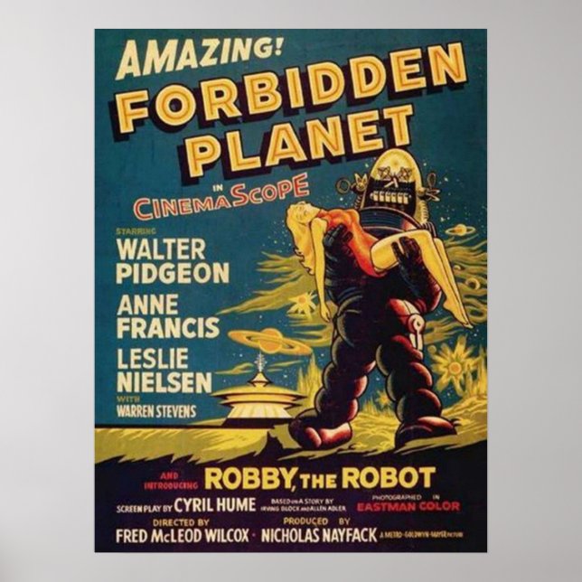 Póster Robbie el planeta prohibido de robots (Frente)