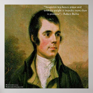 Póster Robert Burns y famoso cartel de cita de sospecha