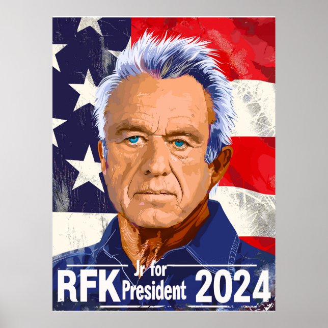Póster Robert F. Kennedy, Jr. para Presidente 2024, RFK J (Frente)