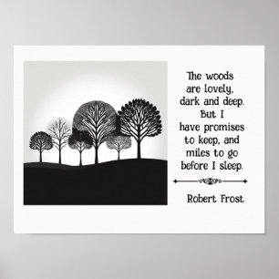 Póster Robert Frost cita a Miles para ir