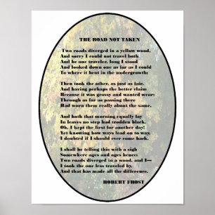Póster Robert Frost "el camino no tomado"