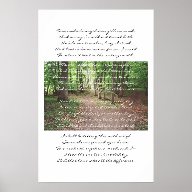 Póster Robert Frost - El camino no tomado (Frente)