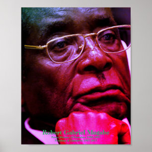 Póster Robert G. Mugabe, presidente de Zimbabue