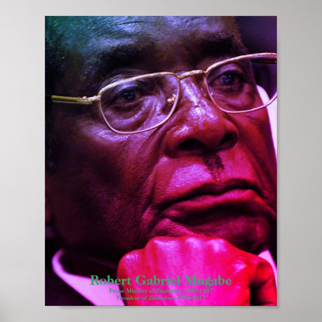 Póster Robert G. Mugabe, presidente de Zimbabue (Frente)