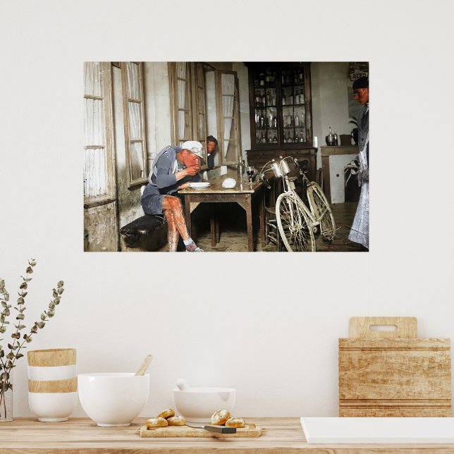 Póster Robert Jacquinot Tour Etapa 5 Tomando Un Descanso  (Cocina)