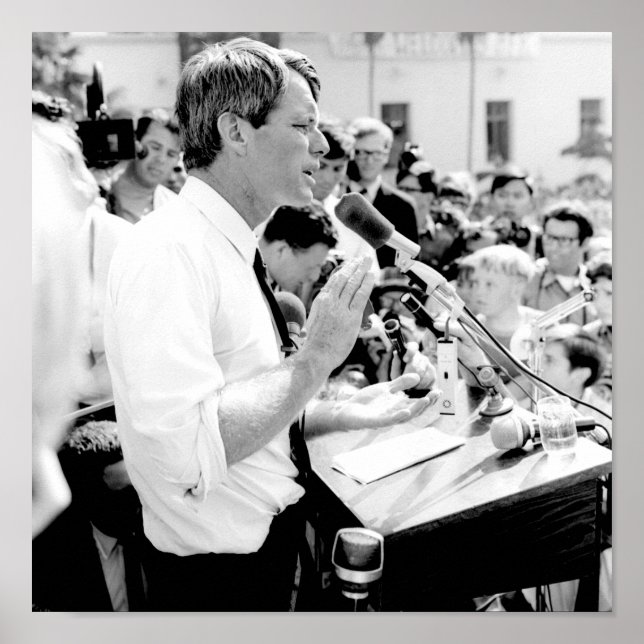 Póster Robert Kennedy Hablando Con Una Multitud (Frente)