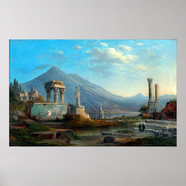 Póster Robert S. Duncanson Vesuvius y Pompeya (Frente)