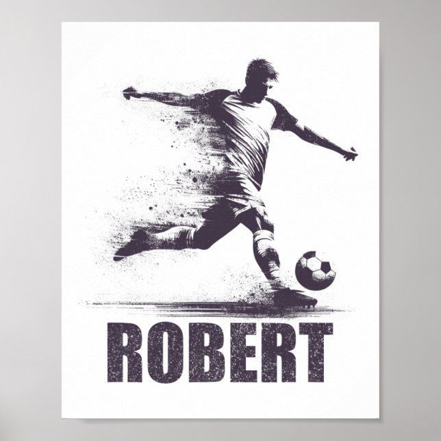 Póster Robert Soccer Boys Personalized First Name Robert  (Frente)