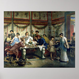 Póster Roberto Bompiani Un Festín Romano