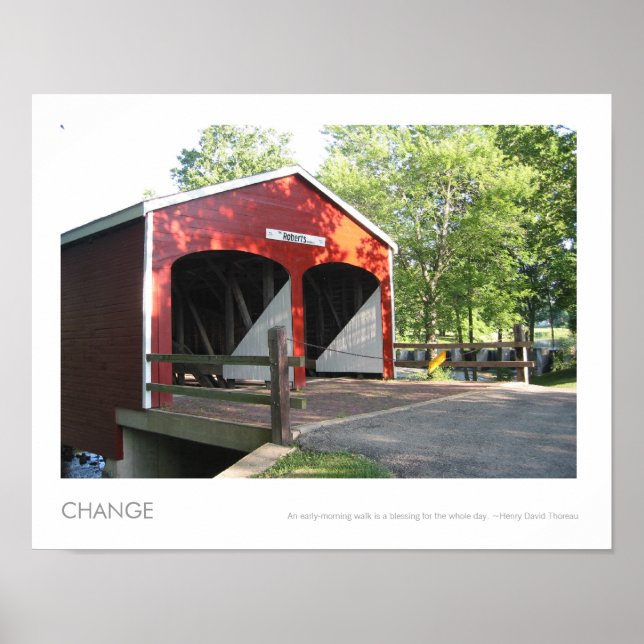 Póster Roberts Double Barreled Covered Bridge Photo (Frente)