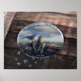 Póster Robin 250yrs Branch Co MICH