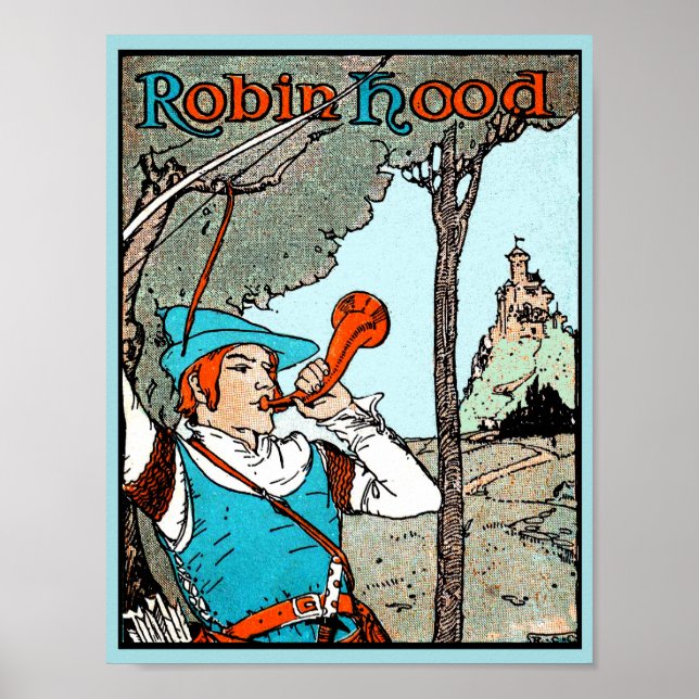 Póster Robin Hood Antiguo Ilustracion Merry Men (Frente)