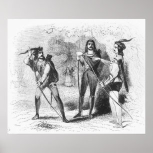 Póster Robin Hood, escarlata y Juan