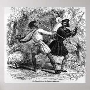 Póster Robin Hood y Tanner con cuartos de personal