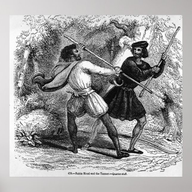 Póster Robin Hood y Tanner con cuartos de personal (Frente)