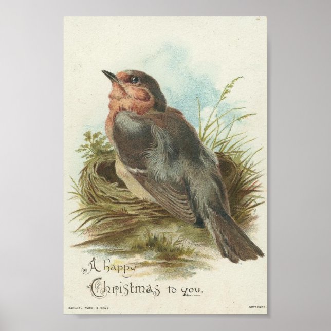 Póster Robin vintage, Navidades (Frente)