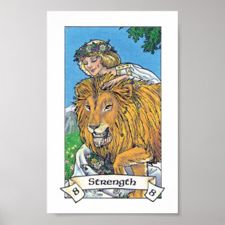 Póster Robin Wood Tarot - Mayor 8 Fuerza