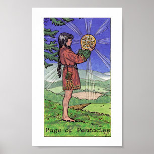 Póster Robin Wood Tarot - Página de Pentáculos